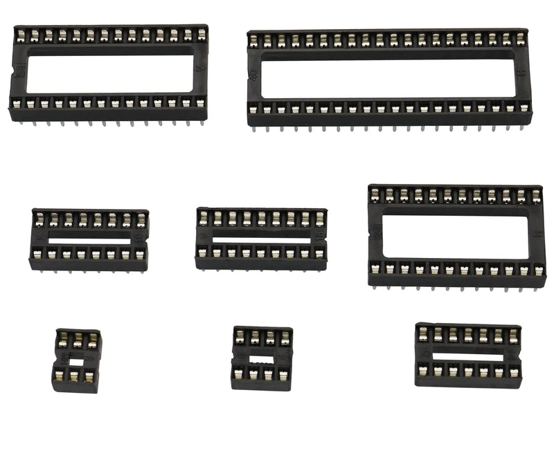 Raogoodcx 110pcs Double Row DIP IC Socket 2.54mm Pitch IC Socket Soldering Kit with 6 Pin,8 Pin,14 Pin,16 Pin,18 Pin,24 Pin,28 Pin,40 Pin