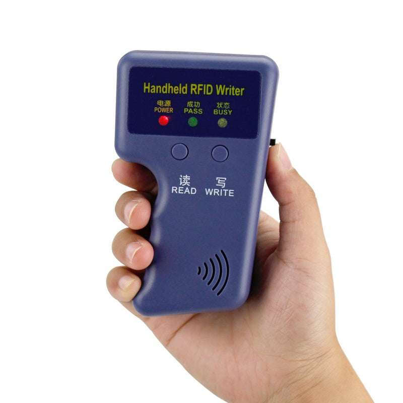 Portable 125KHz Access Card Duplicator with 10 Writable EM4305 T5577 Keychains, Access Control Reader, Not for 13.56MHz and HID