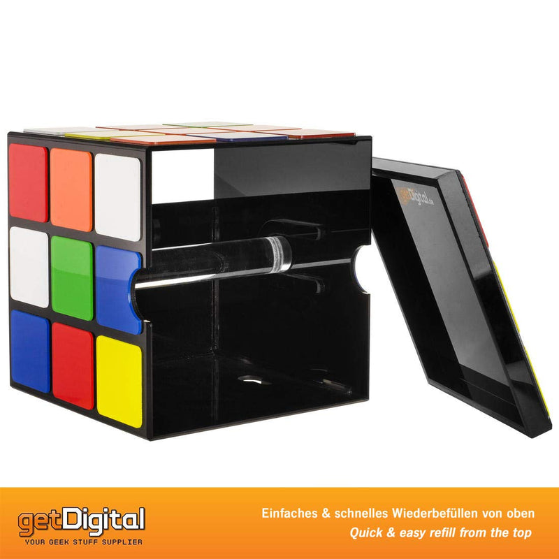getDigital Magic Cube Toilet Paper Holder - Novelty Tissue Roll Dispenser with Lid and Storage Shelf for Your Mobile Phone - No Drilling or Wall-Mounted with Screws