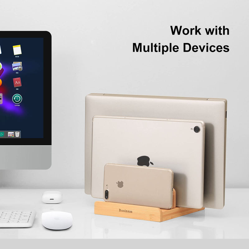 Adjustable Laptop Stand, Compatible with MacBook Pro, AirPods, iPad, Surface, Laptops, Handmade, Natural Wood