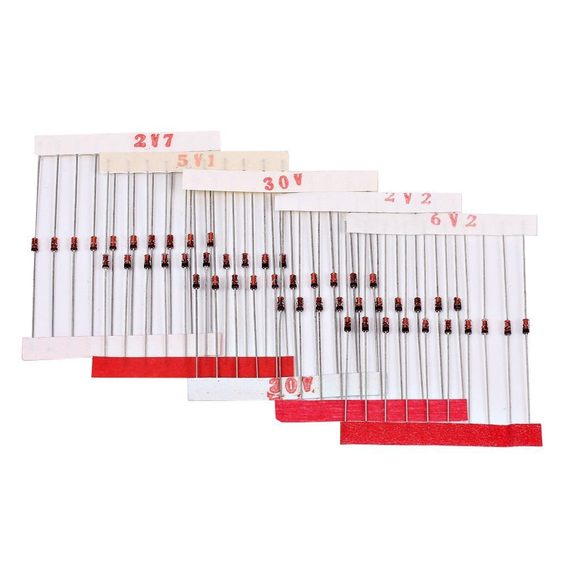 DollaTek 300Pcs (2V~39V) 30 Values 1/2W 0.5W Zener Diode Set Mixed Assortment KIT