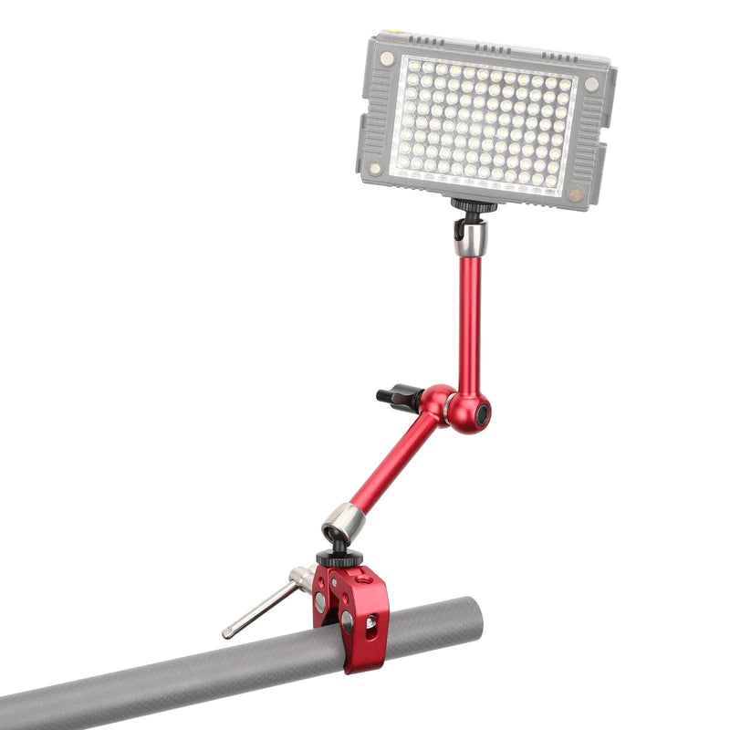 CAMVATE 10" Magic Arm Articulating Super Crab Clamp for Monitor LED Flash Lights(Red) - 3118