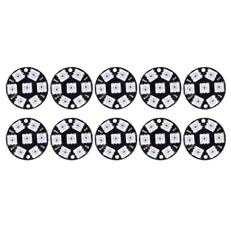 Pack of 10 LED Drivers, Round Built-in Color Light Ws2812b Ring 5050 WS2812 Development Board 7 Bit Cjmcu Bit WS2812 RGB