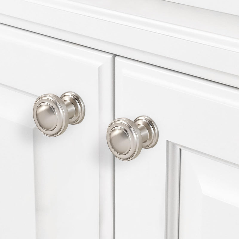 10 Pack Brushed Satin Nickel Kitchen Cabinet Knobs Solid Drawer Knobs Kitchen Cabinet Hardware Zinc Alloy Handles Drawer Knobs Dresser Handles Knob 10