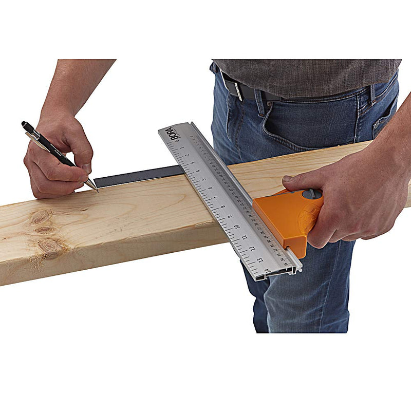 Bora 530416 QuickCut Circular Saw Guide with Rail & Angle Assist – All-in-One Woodworking Tool, 16" Durable Aluminum, (35.5cm) Guide Rail
