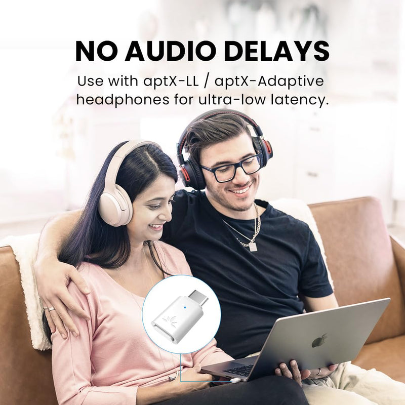 Avantree C81-PC - USB-C Bluetooth 5.3 Adapter Dongle for PC & Mac, with aptX-Adaptive & Low Latency, Wireless Audio Transmitter to Bluetooth Headphones & Earbuds for Computer Desktop Music Work Calls