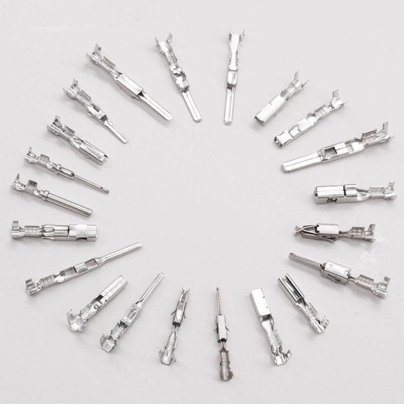 230Pcs Pin Connector Kit Car Electrical Wire Terminal Tool kit 1/1.5/1.8/2.2/2.8/3.5mm Connector Pins Terminal Removal Male Female Crimp Pins Non-Insulated Plug