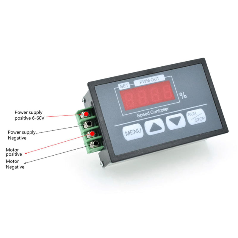 Aideepen PWM DC Motor Speed Controller DC 6-60V 12V 24V 36V 48V 30A Speed Adjustable Stepless Controller with Slow Start/Stop Setting PWM Motor Speed Controller (Button)