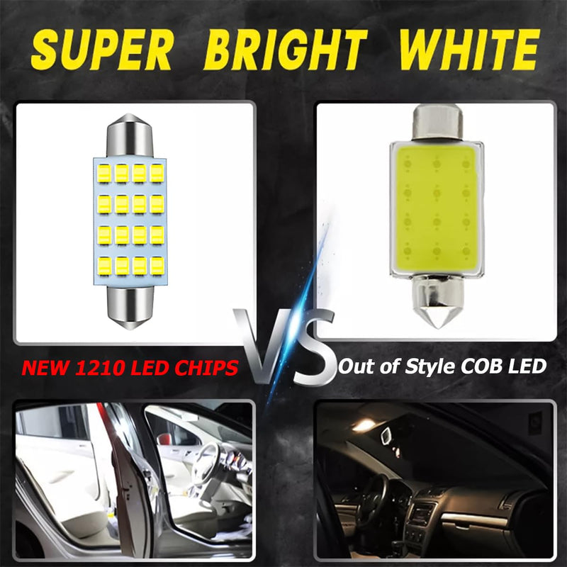 42 Pcs Car LED Lights Kit, Auto Interior Bulbs Set, 6000K 12V T10 For Accessory, Brake, License Plate, Map, Parking Lights