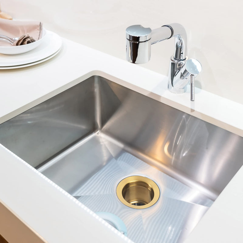 LQS Extended Sink Flange, Deep Garbage Disposal Sinks Flange for Kitchen Sinks, Fit for 3-1/2 Inch Standard Sink Drain Hole, Deep Sink Flange (Golden) Golden