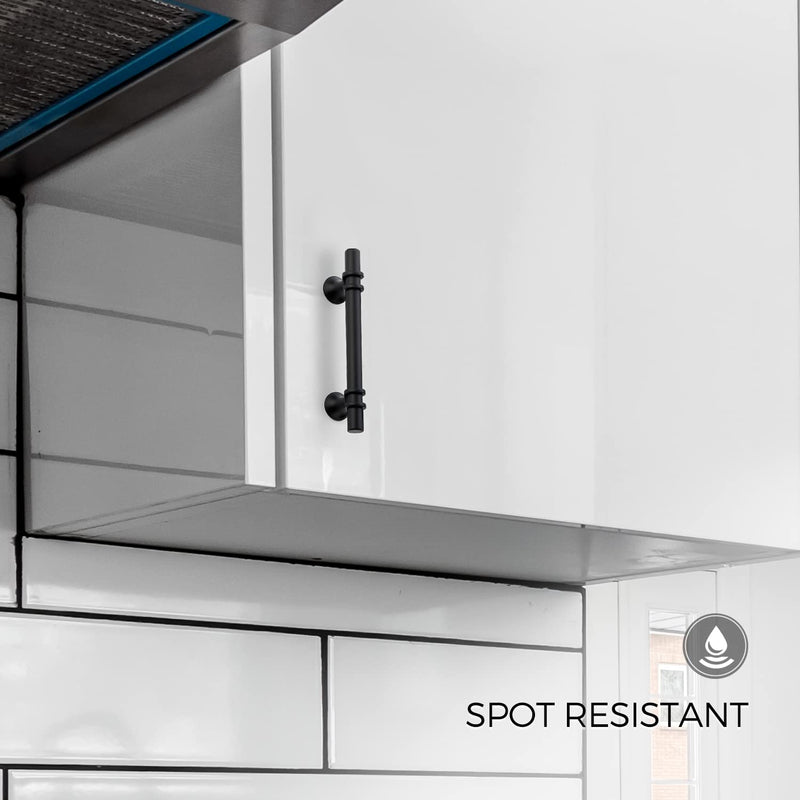 Black Cabinet Handles Black Cabinet Pulls 10 Pack 3-3/4 Inch Hole Center | Modern T-Bar Shape with Round Base, 6 Inch Overall Length, Easy Installation for Cabinets & Drawers