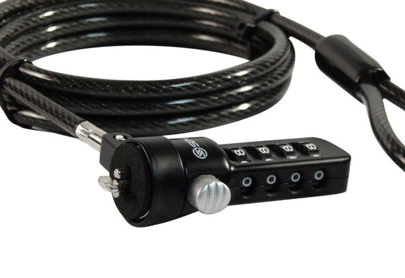 Five Pack of Sendt Black Notebook/Laptop Combination Lock Security Cables