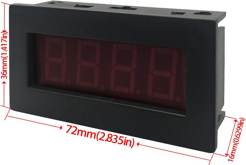 4 Digital LED Display Tachometer Tachometer RPM Speed Meter Panel Inductive Hall NPN Sensor Proximity Switch Sensor (Red)