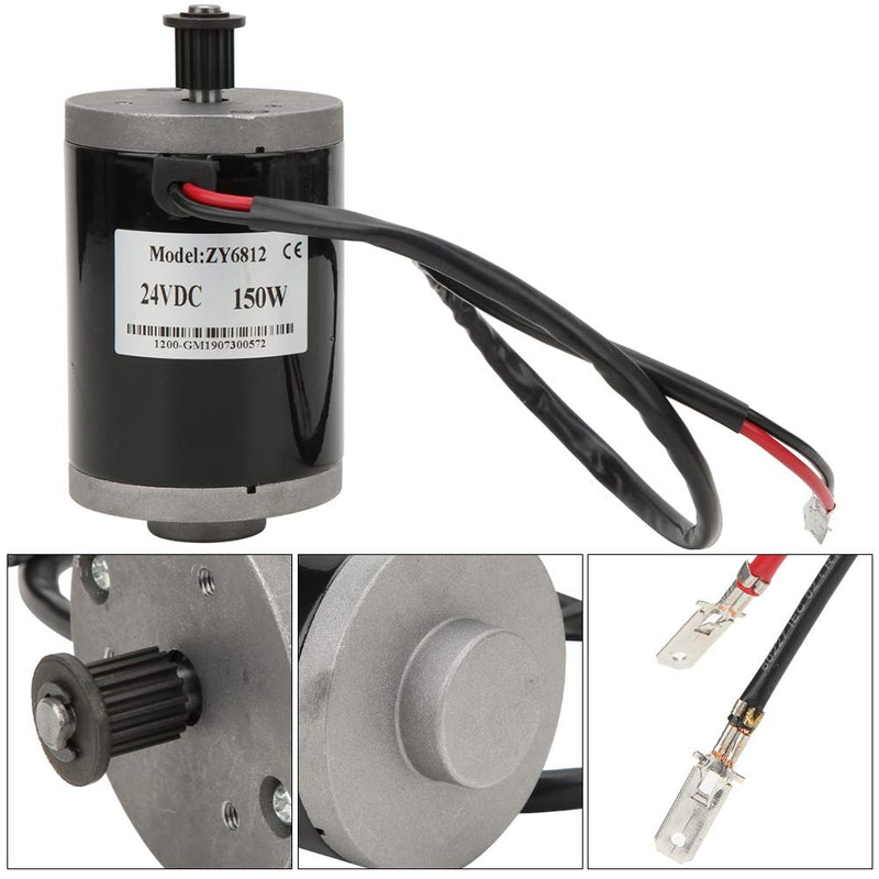 DC Brush Motor 24V 150W Magnet Permanent Motor High Speed Motor with Pulley for Electric Bicycle