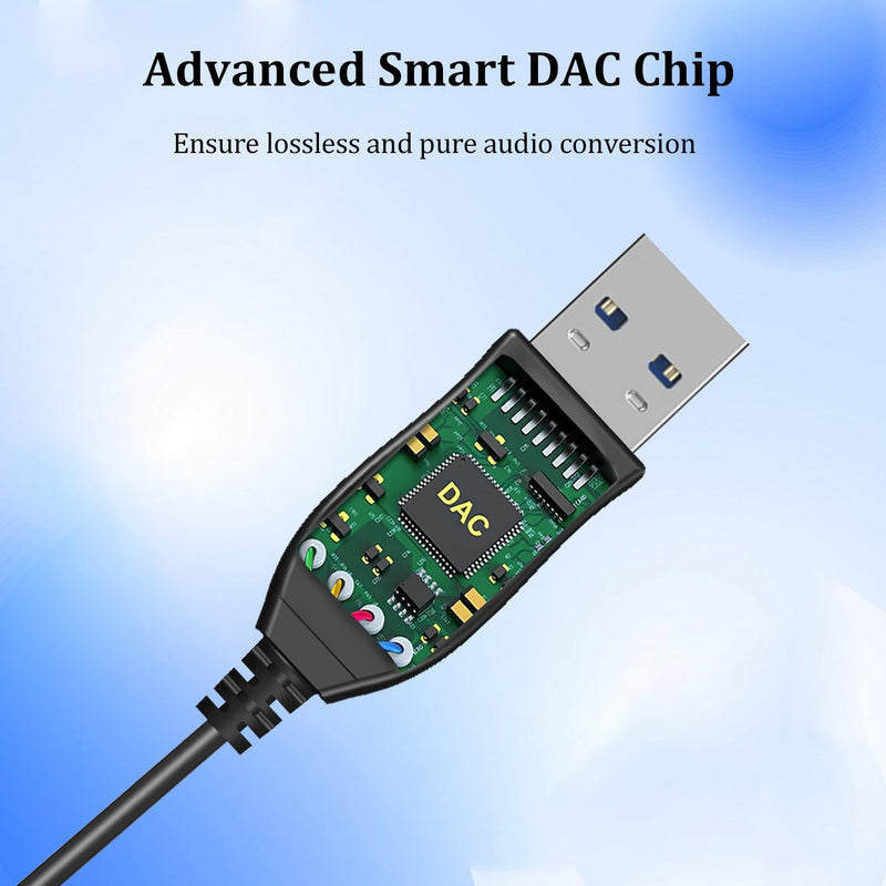 USB Headset Adapter Quick Disconnect QD Cable to USB A Plug Adapter External Sound Card Converter for Plantronics QD Wired Headset to Computer Laptop PC VOIP Softphone