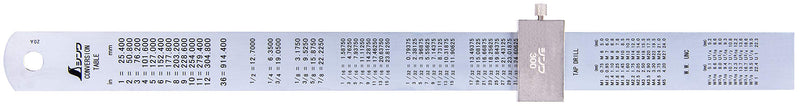 Shinwa 3-D-76752 300mm Metric Steel Rule with Ruler Stop from Tyzacktools