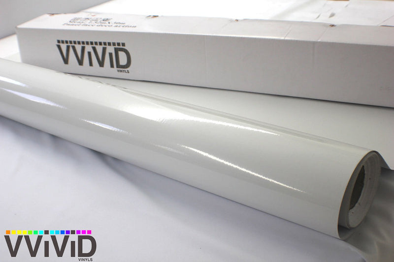 VViViD White High Gloss Realistic Paint-Like Microfinish Vinyl Wrap Roll with VViViD XPO Air Release Technology (1ft x 5ft) 1ft x 5ft