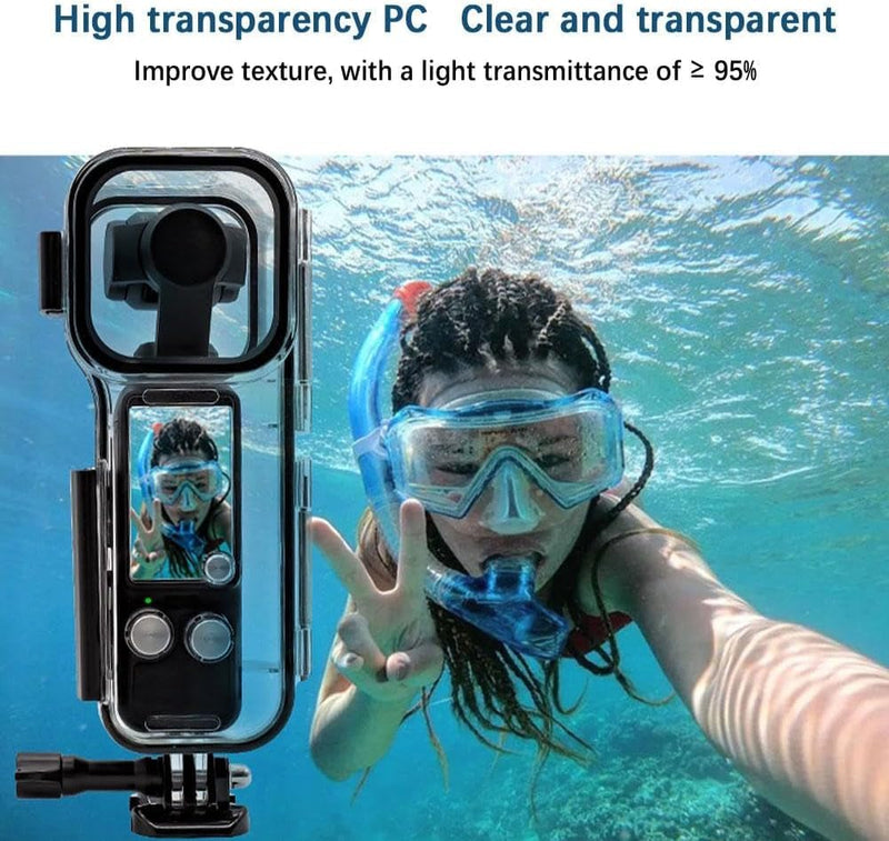 OSMO Pocket 3 Waterproof case Set,Dive Case for DJI Pocket 3, 45M Dive Shield for Underwater Filming, Diving, Swimming, Waterproof and dustproof