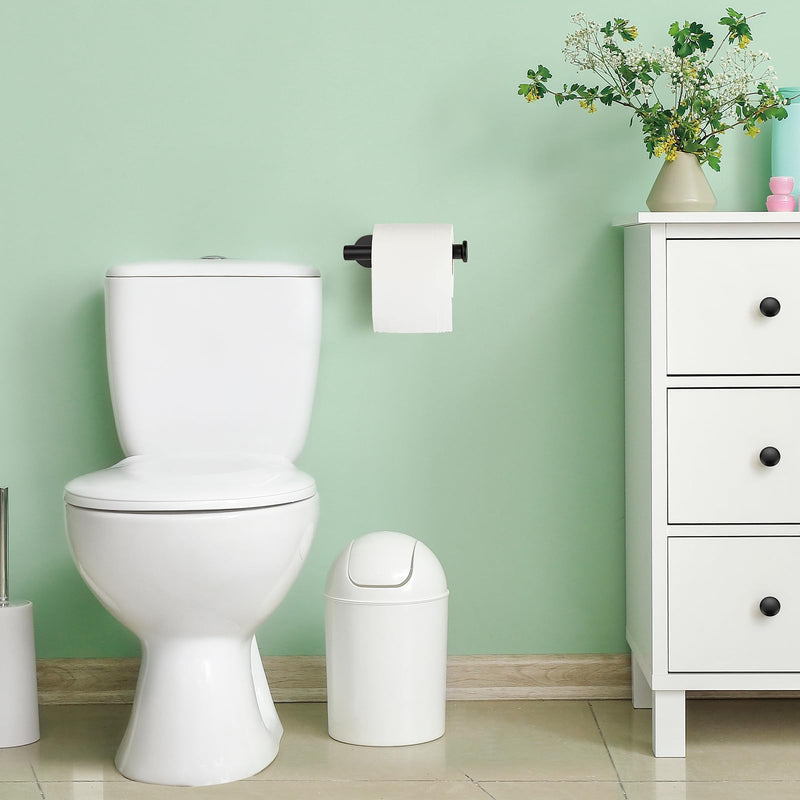 Joy Design 3 Pack Adhesive Toilet Roll Holder Stand - Matte Black SUS304 Stainless Steel, Rustproof Toilet Paper Holder No Drilling Tissue Holder for Kitchen Bathroom Wall Mount Bathroom Tissue Holder