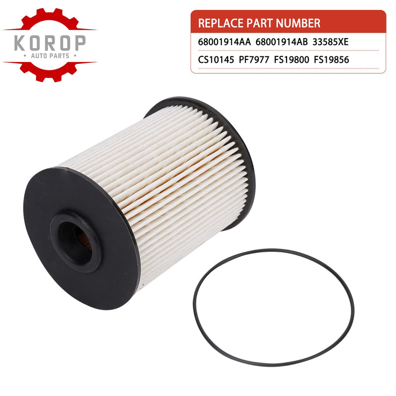 5.9 Cummins Fuel Filter Fits for Dodge Ram 2500 3500 5.9L Cummins Turbo Diesel 2000-2009 Replaces# 68001914AA, 68001914AB, 5015581AA, 5015581AB, 33585XE