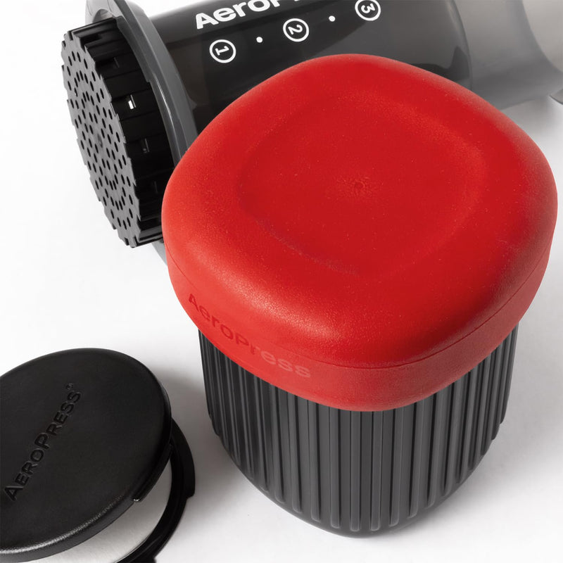 AeroPress Go, Extra Small Portable Coffee Maker Kit, Travel, Hiking & Camping, All-in-One French Press, Pour-Over & Espresso Style Manual Brewer, 2 Min Brew Makes a Less Bitter, More Flavorful Cup Grey