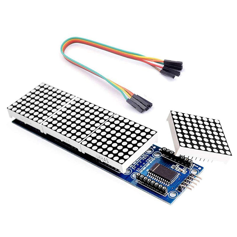 Hailege 2pcs 8x8 Dot Matrix LED Module Four in One Dot Matrix Display for Arduino Microcontroller with Dupont Wire