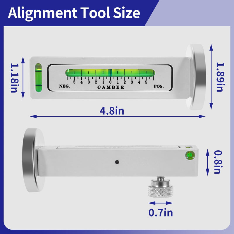 Adjustable Magnetic Gauge Tool, Wheel Camber, Caster Pillar and Wheel Alignment Tools for Automotive Truck RV Tire Repair