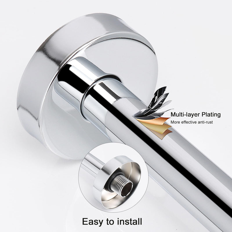 NearMoon Shower Arm, Extra Extension Arm with Flange, Stainless Steel Wall-Mounted Showerhead Extender Pipe (24 Inch, Chrome Finish) 24 Inch