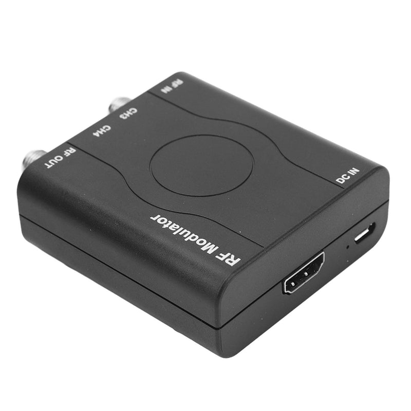 RF ModulatorCoaxial Adapter UHF Demodulator Composite Converter with Antenna (ANT) in Out Channel Switch, Supports NTSC Format