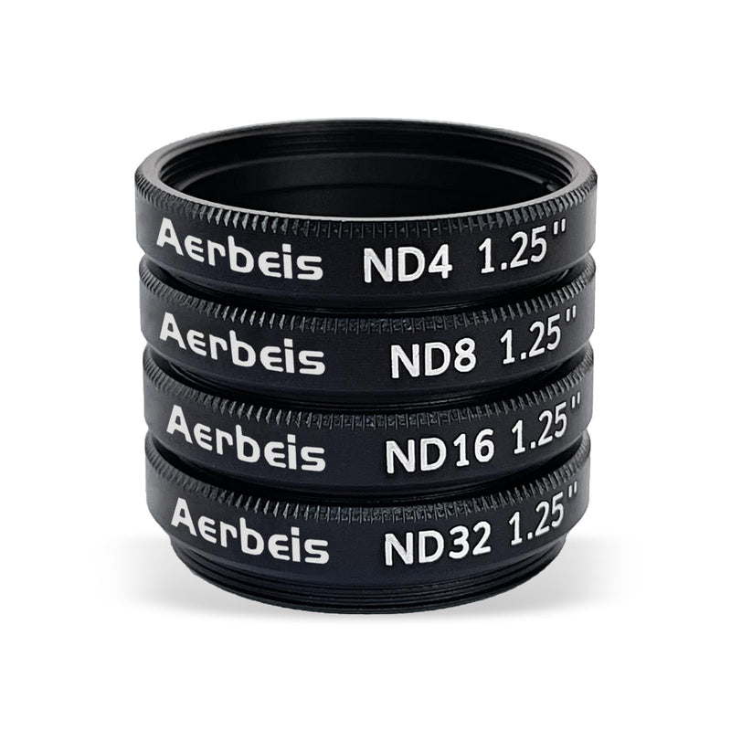 Telescope Filter, Neutral Density Filter Kits ND4 ND8 ND16 ND32, Reduces Moon Glare and Enhances Lunar Crater Details,Prevent Image Overexposure, 1.25" Eyepieces Accessory