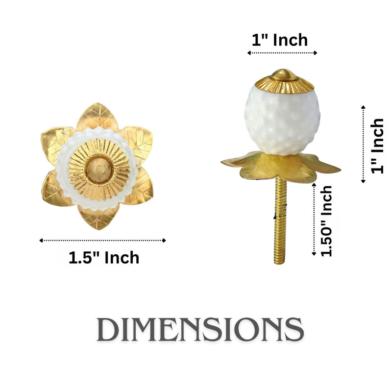 Perilla Home Set of 6 Crystal Knobs for Cabinet & Drawers Decorative Glass Knobs for Home Kitchen Cabinet Hardware Cupboard Door Dresser Wardrobe and Drawer Pulls (White) White Round