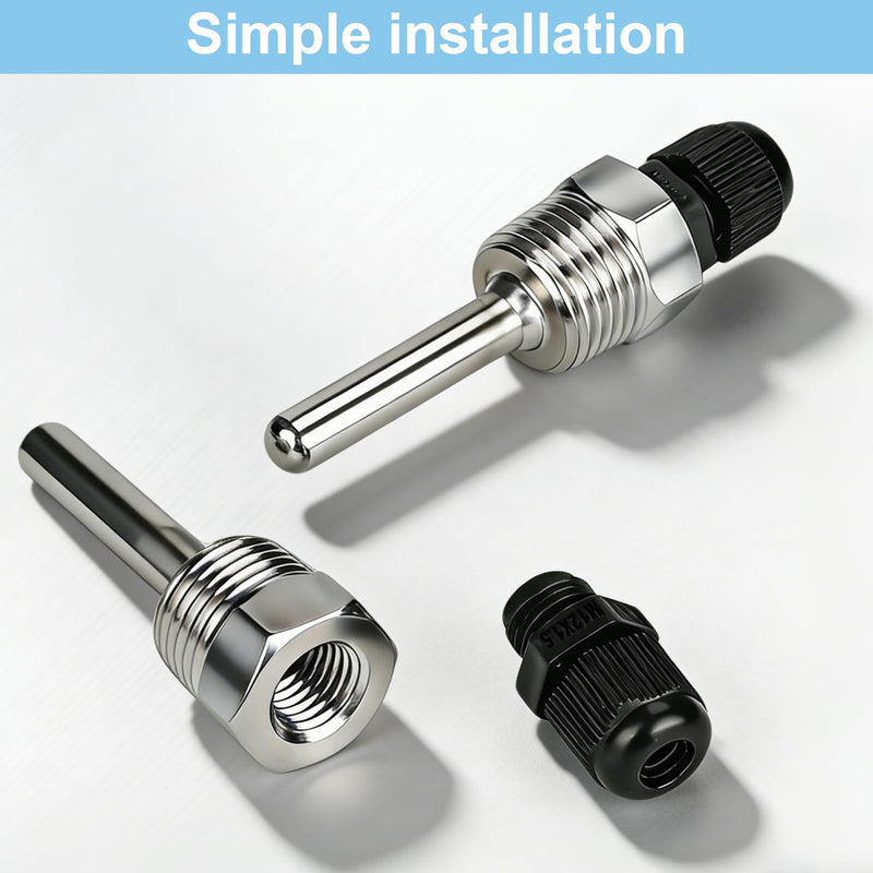 2 pieces immersion sleeve 1/2, 8 x 50 mm immersion sleeves temperature sensor 304 stainless steel immersion sleeve thread for temperature sensor | 304 Edelstahl Tauchhülse Gewinde für Temperatursensor