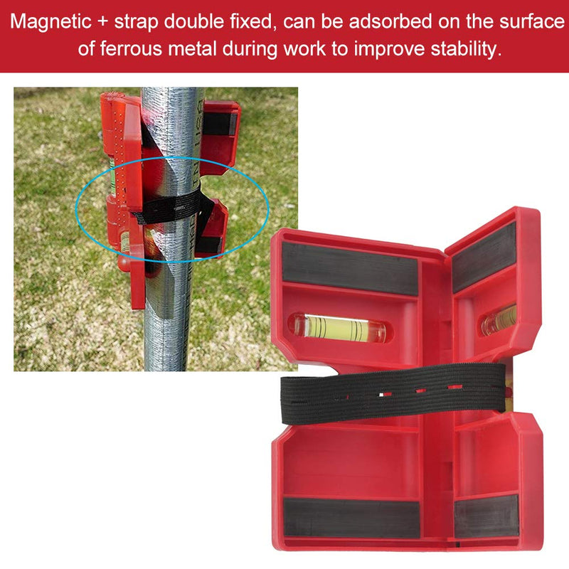 TANCUDER Spirit Level ABS Post Spirit Level Adjustable Angle Spirit Level Post Angle Spirit Level for Pipe Installation, Picture Hanging, Masonry, Carpentry (Red)