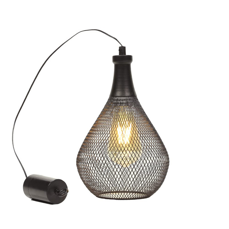 JHY DESIGN Hanging Lamp Battery Operated Cordless Hanging Light Great for Parties Patio Events for Indoors Outdoors(Teardrop Shape) 12"H Teardrop Shape
