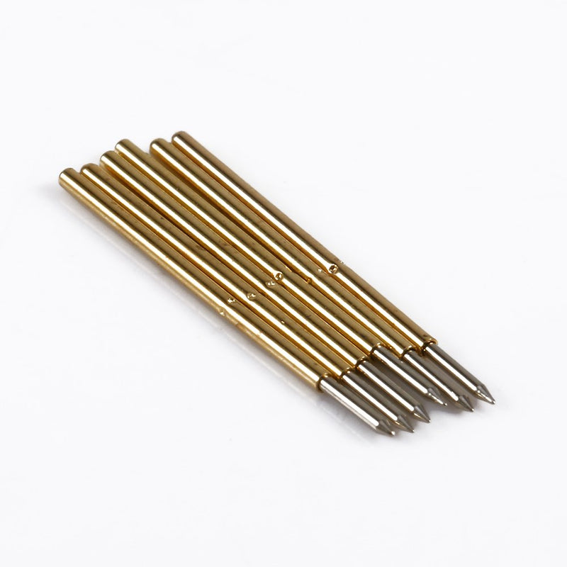 100pcs P50-B1 Spring Test Probe Pogo Pin Test Tools Dia 0.48mm Pointed Head 0.68mm Thimble Length 16.55mm PCB Testing Pin Spring Contact Probe for PCB Gold Fingering and Pads