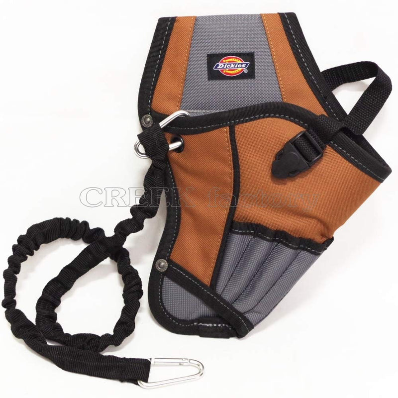 Dickies 5-Pocket Drill Holster with Safety Tether, Universal-Fit Steel Tool Belt Clip