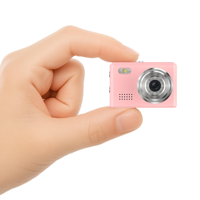Mini Camera 1080P HD Video Recorder - Keychain Digital Camcorder with 64GB Card, 0.96" HD Display, Long Battery Life, Ultra-Portable Tiny Camera for Travel/Vlog/Night Shots (Pink) Pink