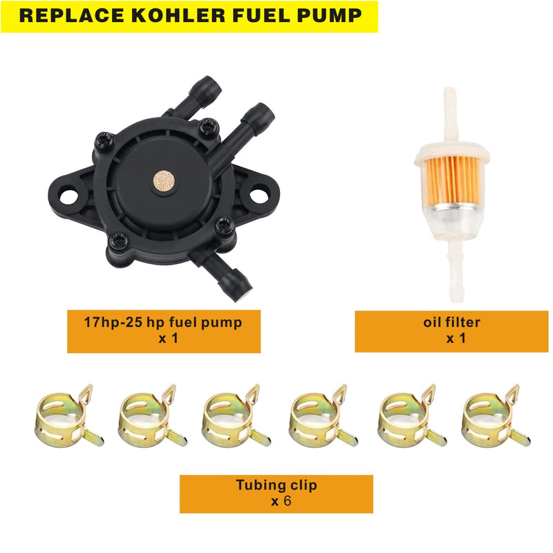 Replace Fuel Pump 691034 692313 Briggs 808492 597338 Kohler 17hp-27hp For Lawn Mower Tractor Golf Cart Engine and Kawasaki Cub Cadet Craftsman Starter Vacuum Fuel Pump (A Set) A Set