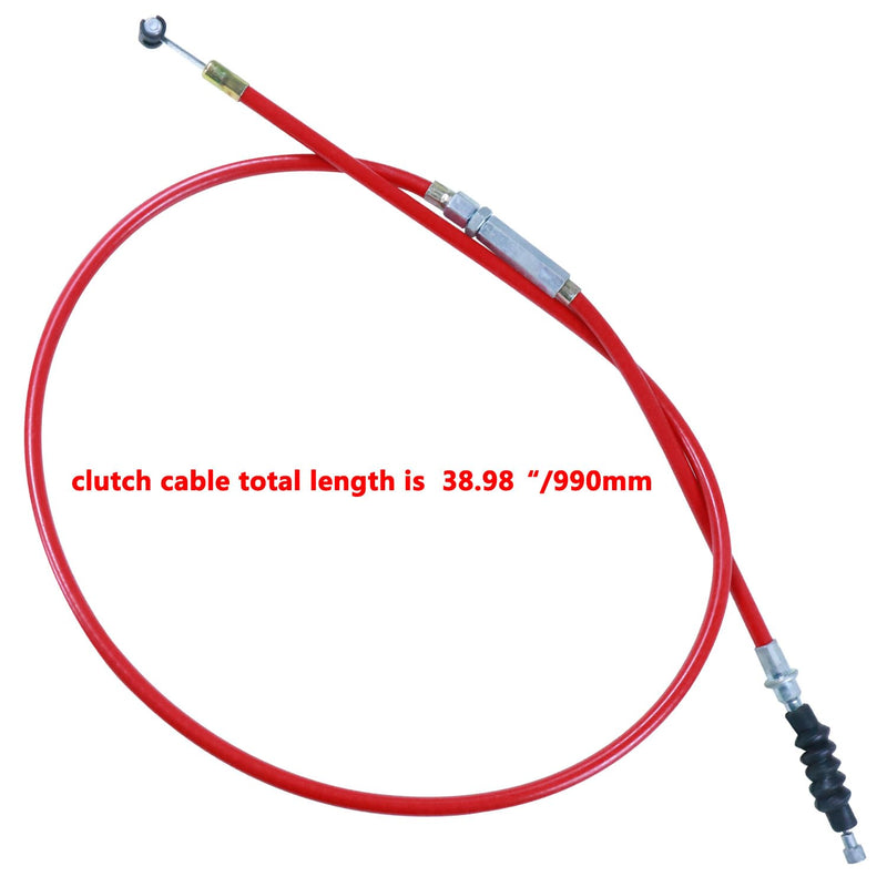 38.9'' 990mm Clutch Cable with Adjuster for 50cc 70cc 90cc 110cc 125cc SSR110 SSR125 Apollo RFZ125 DB007 TaoTao DB17 DB27 CT70 EX250F SDG Coolster Baja Chinese Pit Dirt Bike Motorcycle Red