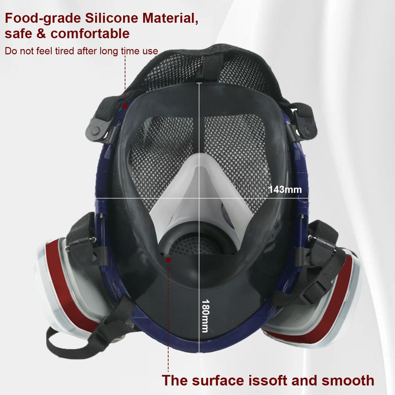 Facemoon Full Face Cover 16 in 1 Full Face Breathing Device, Breathing Device Mask with Filters Dust, Gas Masks, Protection Breathing Devices for Chemistry, Manufacturing, Petroleum, Mining, Paint