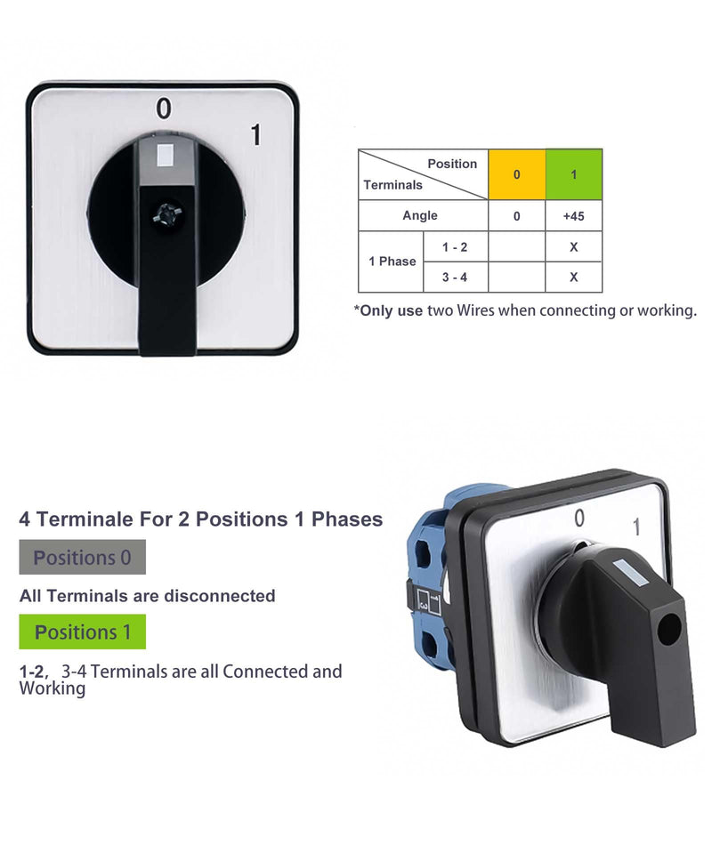 Universal changeover switch, AC 690V 20A 2 position rotary switch cam switch rotary cam changeover switch BEM28-25/1 C02
