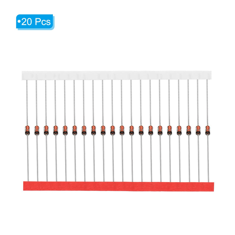 PATIKIL 20pcs Zener Diode 0.5W Zener Diodes Assortment 2.4V DO-35 for Manufacturing Experiments