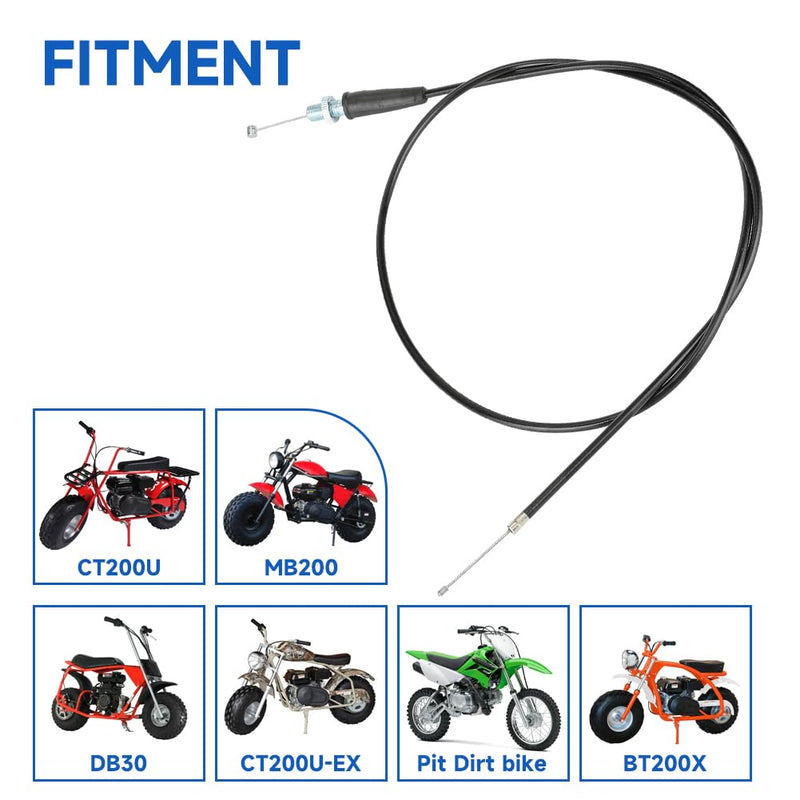 HIAORS 50 inch Throttle Cable for CT200U Mini Baja MB165 196cc 5.5hp MB200 200cc 6.5hp Pit Bike Heat Warrior MOTOVOX MBX10 MBX11 Parts Black