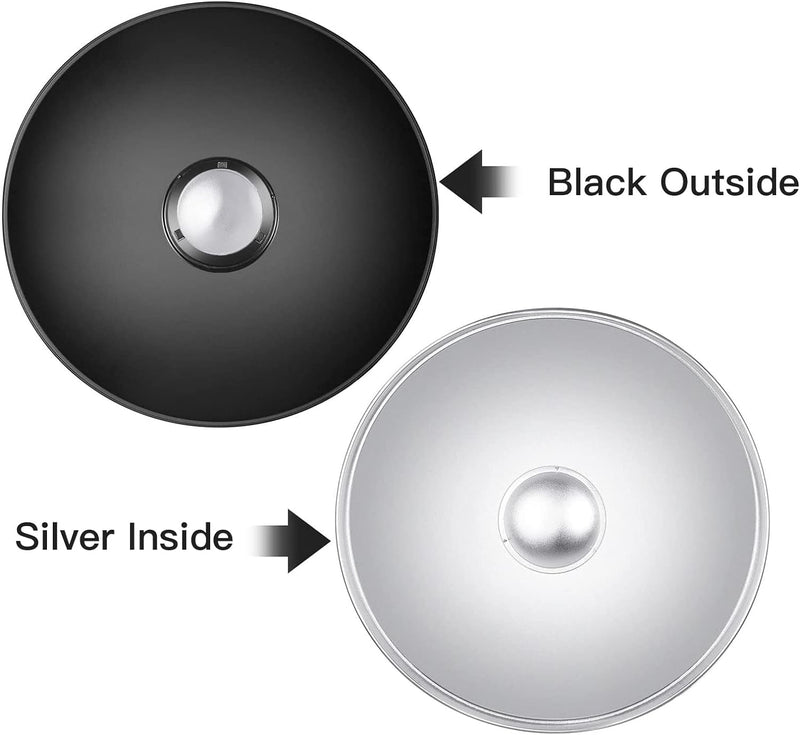 16inch/42cm Standard Reflector Beauty Dish with White Diffuser Sock, Honeycomb Grid and Carrying Case Bag for Bowens Mount Studio Strobe Flash Light (16inch) 16inch