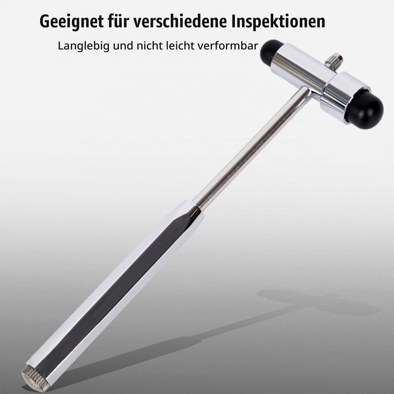 Trömner Neurological Reflex Hammer with Built-in Brush, Neuro Reflex Hammer with Double Plastic Head, Percussion Reflex Hammer, Multifunctional Neurological Reflex Diagnostic Hammer, Black