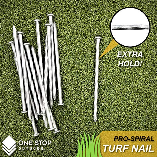 (36-Pack) Premium 6-Inch Turf Nails, Landscape Stakes, Spiral Metal Galvanized Landscape Spikes, Garden Nails for Artificial Turf, Garden Edging, Paver Edging, Timber & More (36)