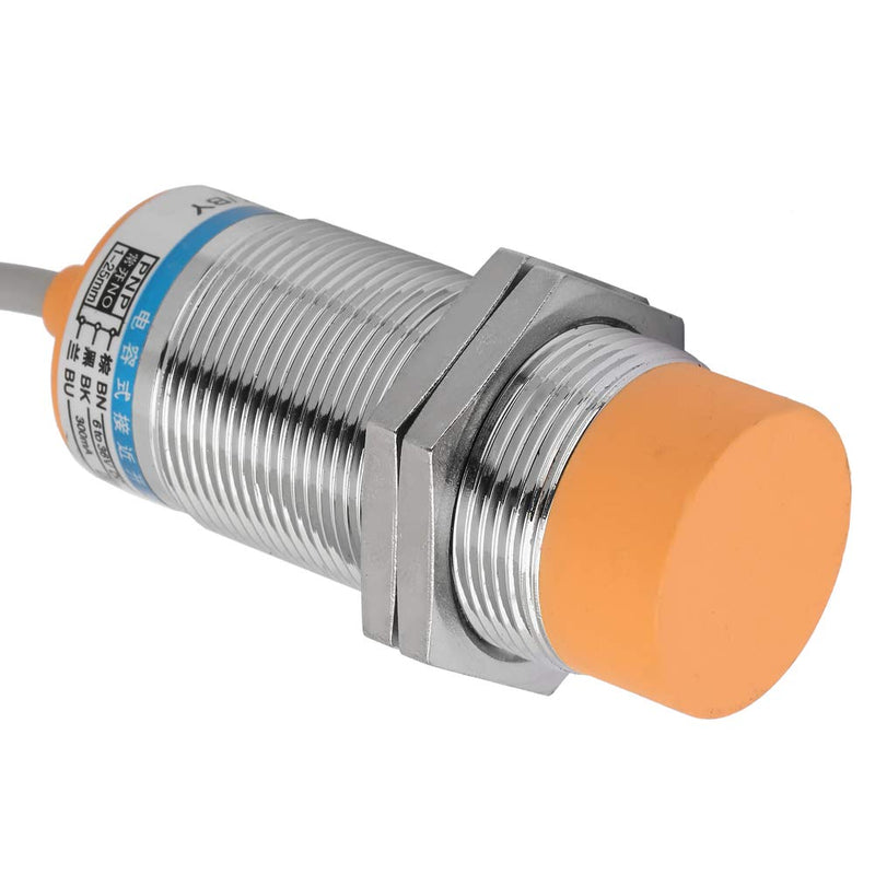 Inductive Proximity Sensor, 25mm Range 3-Wire PNP Closer Switching Detector DC 12-24V Industry 4.0 for Mechanical Engineering Manufacturing Equipment Robotics Assembly Lines