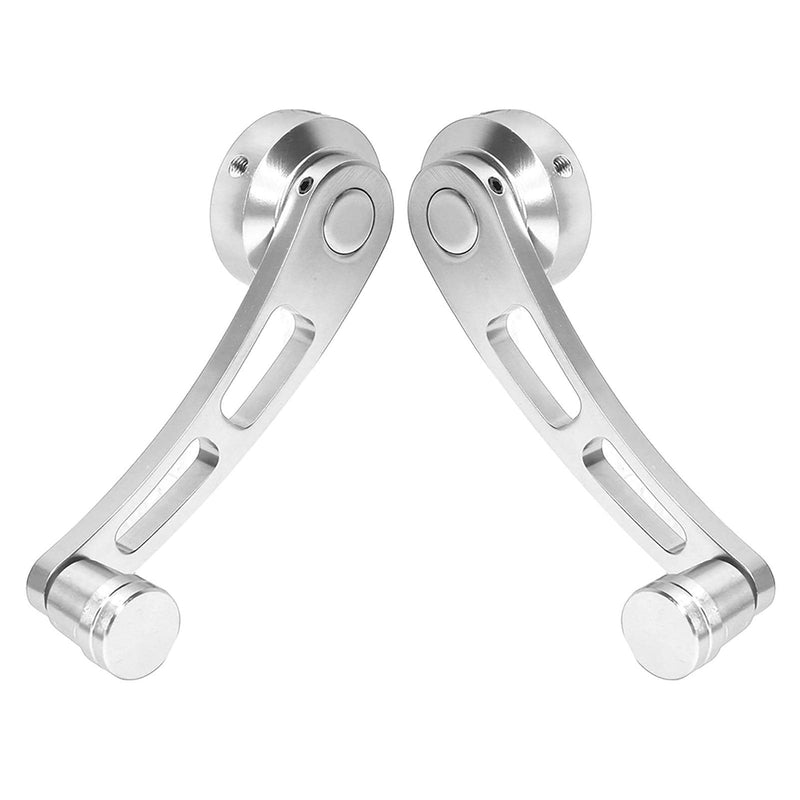 Tbest Car Window Handle,2pcs Alloy Window Handle Riser Winder Crank Fit for Classic Car(Silver) Sliver