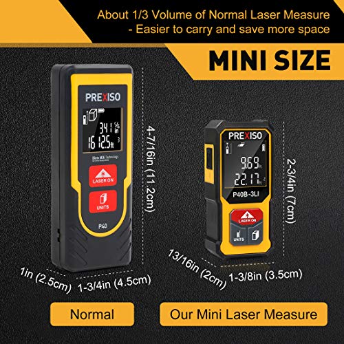 PREXISO Multi Surface Laser Level LED Light Vial, 30Ft Horizontal and Vertical Line Laser & PREXISO 135Ft Rechargeable Mini Laser Measurement Tool