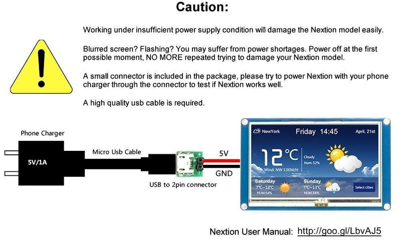 English Version Nextion 3.2'' UART HMI Smart LCD Touch Display Module TFT Screen